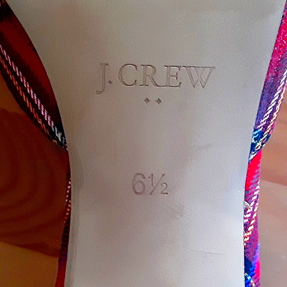 J.Crew Tartan Plaid Strappy Women's Heels Shoes Pumps - Picture 8 of 12